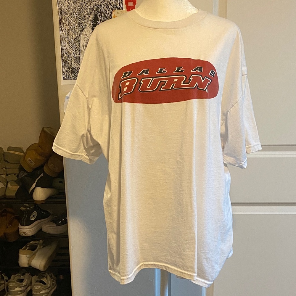Jerzees White and Red Dallas Burn Tee